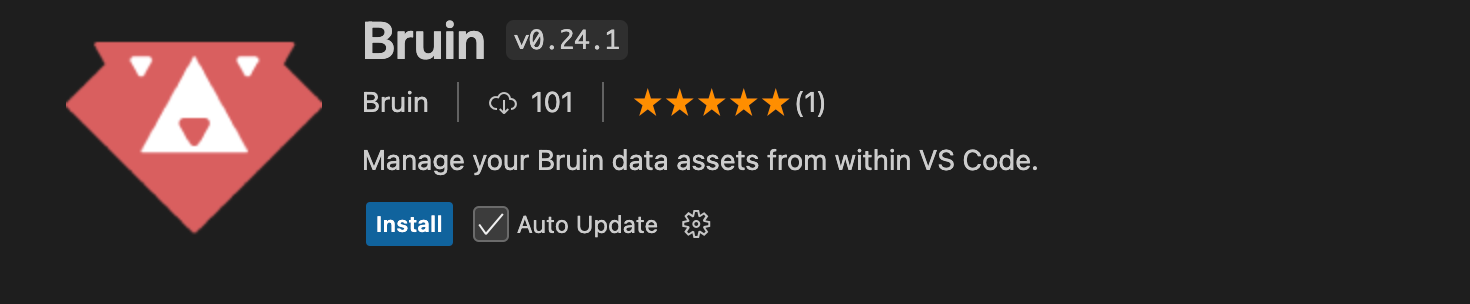 Bruin extension in VS Code marketplace