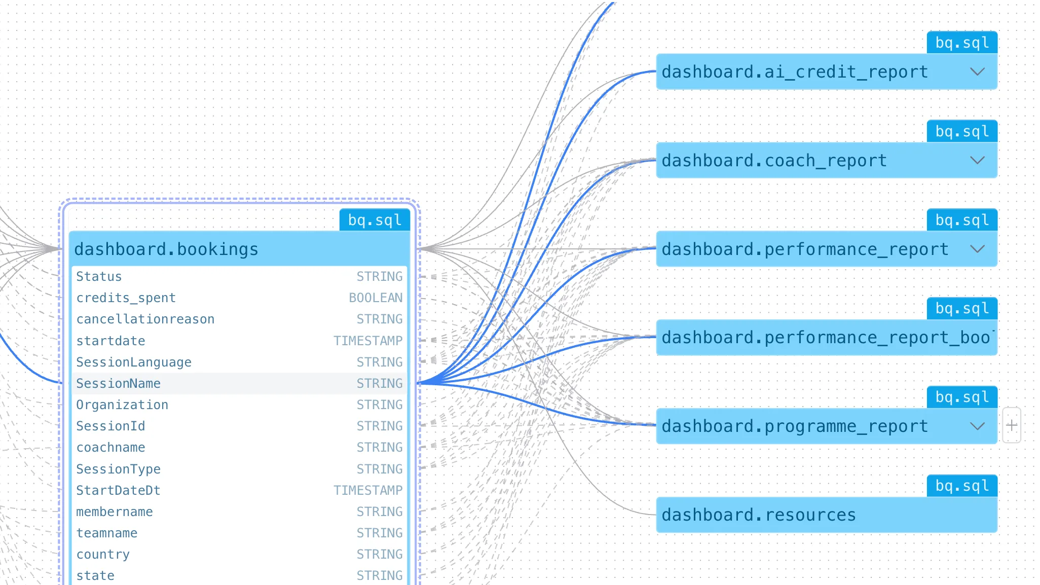 Data lineage visualization